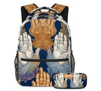 Praying Hands Conquer The Classroom con il nostro set di 2 zaini per bambini, zaino di grande capacità e astuccio per ragazzi ragazze adolescenti, Multicolore#07, B:29.4x20x40cm P:19x7.5x3.8cm, Zaini