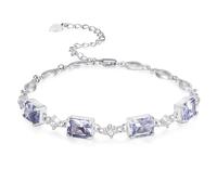 PRAYMOS Giugno Birthstone Bracciali da donna per mamma e nonna, in argento Sterling da donna, gioielli per baguette