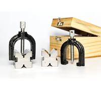 PRAZTECH® Precision Engineers VEE Blocks CLAMP Set - Coppia di blocchi a V, 40 mm x 32 mm x 32 mm, capacità di serraggio: 25 mm, in scatola di legno