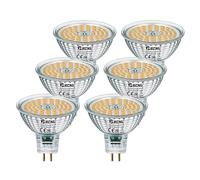 PRCNL GU5.3 MR16 Lampadine LED 6,5W Luce Bianco caldo 3000K, Equivalente a 55W Alogena, AC/DC 12V, 650 Lumen, Angolo a Fascio 120 °, Non-Dimmerabile, Nessun Sfarfallio, 6 Pezzi