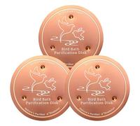 Prdingfy Disco da bagno per uccelli in puro rame da 10,5 cm, piastra metallica resistente da 0,5 mm con supporto a tre punti, inserto per vasca per uccelli da esterno e ciotola da giardino, accento