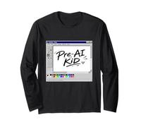 Pre-AI Kid - Y2K Nostalgia Throwback Gen Z Maglia a Manica