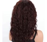 Pre-depilate Parrucca di media lunghezza con increspatura dell'acqua for donne frangia pigra e capelli ricci, vita quotidiana personalizzata Adatte ai principianti(B)