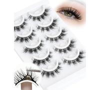 Pre Glued Eyelashes Cat Eye Self Adhesive Ciglia Finte 5 Parise Pack DIY Fake Lashes Riutilizzabile e Morbido Press on Lashes by Obeyalash (6D35)