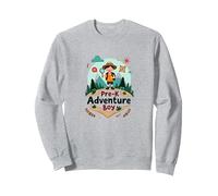 Pre-K Adventure Boy, Esploratore all'aperto in Cerca di Natura Selvaggia Felpa, Unisex per Adulti, Grigio Melange, M