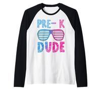 Pre-K Dude First Day Back to School - Occhiali da Sole Maglia con Maniche Raglan