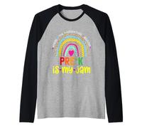 Pre-K è la mia marmellata Il Primo Giorno di Pre-K Rainbow Teacher Student Maglia con Maniche Raglan