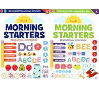 PRE-K & Kindergarten - Morning Starters - Includes Letters, Counting & Numbers, Shapes, and More! - Educational Workbooks - v19 (Set of 2 Books)