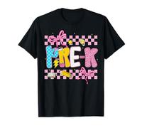 Pre-K Prescolare Scacchi Coquette Bow Girly Ritorno A Scuola Maglietta