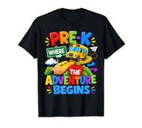 Pre-K Where The Adventure Begins Back To School Bus Maglietta