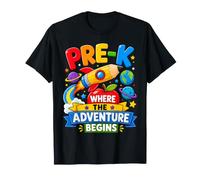 Pre-K Where The Adventure Begins Space Back To School Maglietta