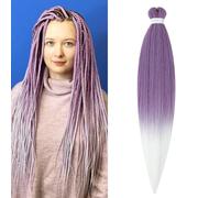 Pre-Stretched Braiding Hair 30 Pollici ShowJarlly Extension Per Treccine Africane Capelli Morbido Easy Braid 1 Confezioni Yaki Texture Capelli Intrecci Professionali per Capelli Lavender/60#