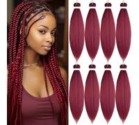 Pre-stretched Braiding Hair Professional Easy Crochet Braid Hair 26 Inch 8 Packs Hot Water Setting Soft Synthetic Braiding Hair(26 inch 900#)