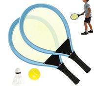 Pre-Strung Head -tennis Racket | Preschool Game 2 Lightweight Racquets 21" With Shuttlecock And PU Ball, Indoor Outdoor Sports Toy For Boys Girls Age 3-12, Preschool Game Equipment