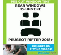 Pre Taglio Pellicola Finestrini per Peugeot Rifter 2018+5% Nero Limousine Post.