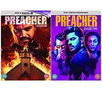 Preacher Season 1-2 Complete DVD Collection Based on the hit comic book series + Bonus features + The Unfilmable Pilot + Stunts + Deleted Scenes + “Raising the Stakes: Action On Set” featurette + Gag Reel