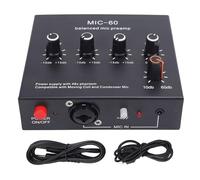 Preamp di microfono bilanciato cheotime, Mic Gain Booster 48V Power XLR Output per microfono a condensatore dinamico, preamplificatore microfono per la registrazione dello