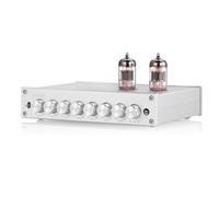 Preamplificatore equalizzatore a 7 bande, preamplificatore a valvole con ingressi e uscite XLR RCA - for sistemi HiFi stereo domestici, amplificatori, altoparlanti attivi, for auto(Silver)