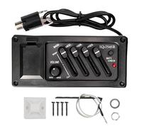 Preamplificatore pickup per chitarra - di equalizzazione EQ a 4 bande | Modulo di controllo 'amplificatore integrato in ABS - Regolazione della presenza dei e dei bassi Nero
