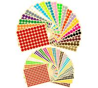 Prebarfun 4700 Pezzi Bollini Adesivi Colorati, 20 Colori Adesivi Rotondi 19mm/10mm Etichette Adesive Colorate, Stickers Rotondi Colorati per Calendario Ufficio Scuola