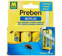 PREBEN 231277 - Striscia atrapa-moscas 4 Un, 9.1 x 11 x 2.2 cm, Colore: Giallo