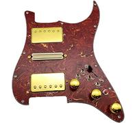 Precablato Cherry Tortoise Strat Pickguard Set Multifunzione Switch Alnico 5 Pickups Fit per Fender Strat Pickup chitarra precablati