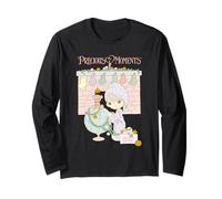Precious Moments Christmas Around The Fireplace Cute Retro Maglia a Manica