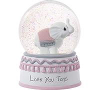 Precious Moments Love You Tons Elephant Musical Snow Globe Palla di Neve, Resina, Chevron Grigio, Taglia Unica