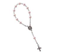 Precious Pieces - Rosario per battesimo in argento Sterling, colore: Rosa