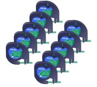 PrecisGear 3/5/10 pezzi di nastri Letra Tag da 12 mm in plastica for etichette compatibili con A16952 A16951 A12267 etichettatrice QX50(10PK Green-Plastic)