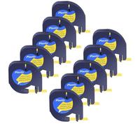 PrecisGear 3/5/10 pezzi di nastri Letra Tag da 12 mm in plastica for etichette compatibili con A16952 A16951 A12267 etichettatrice QX50(10PK Yellow-Plastic)
