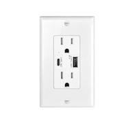 PrecisGear 4.2A Porta Dual USB Tipo C Wall Outlet Punta di alimentazione Presa della piastra bianca Fit universale Compatibile con dispositivi Sostituzione del mercato post -vendita(4.2A)