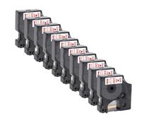 PrecisGear 5 10pc compatibili D1 45013 45018 45010 12mm Etichetta nastro nero su lavori gialli bianchi con etichetta 160 280 stampante etichetta per la parte numero D1(10PK Red on White)