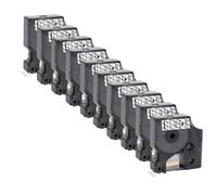 PrecisGear 5 10pc compatibili D1 45013 45018 45010 12mm Etichetta nastro nero su lavori gialli bianchi con etichetta 160 280 stampante etichetta per la parte numero D1(10PK Black on Clear)