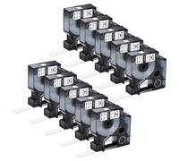 PrecisGear 5 10pk A18483 Compatibile con etichette poliestere permanenti 18482 18483 18484 nero su nastro bianco per 3000 4200 5000 A18483(9mm10PK Black on White)