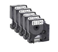 PrecisGear 5PK 45013 45010 45018 45022 Labels Compatible With 12mm D1 Tape For Label Printer 160 280 260D 300 / Similar LabelManager(Black on White)