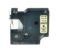 PrecisGear Black On White Label Tape 12mm Compatible With D1 45013 40913 43613 Label Maker(Black on Gold)
