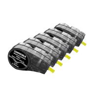PrecisGear Compatibile con il nastro serie M21 M21 750 595 Nero su bianco/giallo/arancione/rosso Etichettatura adesiva for interni/esterni(5pk M21-250-595-YL)