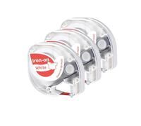 PrecisGear Confezione da 3/5 nastri for etichette termoadesive in tessuto for abbigliamento, uso domestico, compatibili con l'etichettatrice termica P12(3-Red on White)