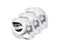 PrecisGear Confezione da 3/5 nastri for etichette termoadesive in tessuto for abbigliamento, uso domestico, compatibili con l'etichettatrice termica P12(3-Black on White)