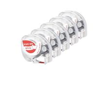 PrecisGear Confezione da 3/5 nastri for etichette termoadesive in tessuto for abbigliamento, uso domestico, compatibili con l'etichettatrice termica P12(5-Red on White)