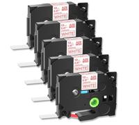 PrecisGear Etichetta 5pk nastro laminato 12mm compatibile con TZE 232 rosso su cassetta bianca per il numero TZE232 funziona con PTD410 PTD610 PTE300 PTD460BT