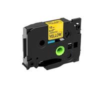 PrecisGear Nastro for etichette in colori misti da 12 mm, 1/5/6/10 pezzi, compatibile con TZE231 131 631 431 335 for modelli di etichettatrici PT-D600 PTH110 PTP710BT(1PK Black on Yellow)