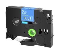 PrecisGear Nastro laminato da 12 mm compatibile con le stampanti for etichette PT H110 D210 231 TZ 221 211 831 234 334(White on Blue)