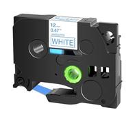 PrecisGear Nastro laminato da 12 mm compatibile con le stampanti for etichette PT H110 D210 231 TZ 221 211 831 234 334(Blue on White)