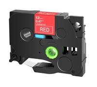 PrecisGear Nastro laminato da 9 mm compatibile con le stampanti for etichette PT H110 D210 231 TZ 221 211 831 234 334(White on Red)