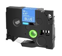 PrecisGear Nastro laminato da 9 mm compatibile con le stampanti for etichette PT H110 D210 231 TZ 221 211 831 234 334(White on Blue)