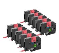 PrecisGear Tape etichetta da 10 pcs 12mm 231 compatibile con i modelli di stampante per etichette per la stampante TZE-231 TZE-431 TZE-131 TZE-631 H110 D210 231(10PK Black on Clear)