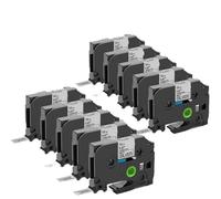 PrecisGear Tape etichetta da 10 pcs 12mm 231 compatibile con i modelli di stampante per etichette per la stampante TZE-231 TZE-431 TZE-131 TZE-631 H110 D210 231(6PK Black on White)