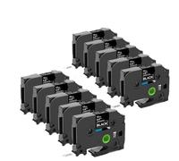 PrecisGear Tape etichetta da 10 pcs 12mm 231 compatibile con i modelli di stampante per etichette per la stampante TZE-231 TZE-431 TZE-131 TZE-631 H110 D210 231(10PK White on Black)